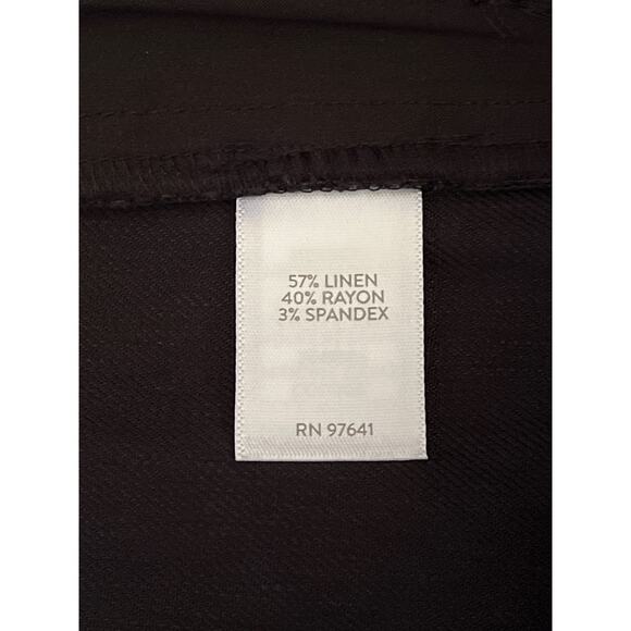 J.Jill Pants Womens Size 14 Black Linen Stretch Wide Leg Crop Career Office Work - Picture 7 of 12